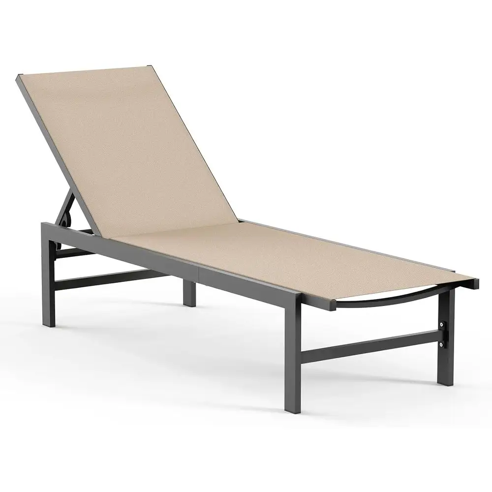 

Многофункциональное кресло-шезлонг для улицы с регулируемой спинкой, идеально подходит для зоны у бассейна, патио, террасы и газона, цвет хаки.