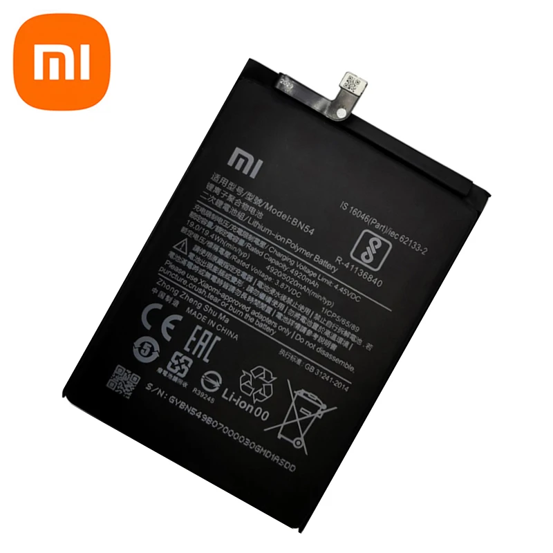 2024 Years 5020mAh BN54 Original Battery For Xiaomi Redmi Note 9 Note9 5G / Redmi 10X 4G Version / Redmi 9 Mobile Phone Battery