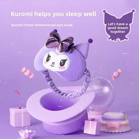 New Hello Kitty 3D Cute Contour Sleep Mask Ergonomic Eye Mask Blackout Soft Breathable Travel Nap Eye Mask Women Gift Wholesale
