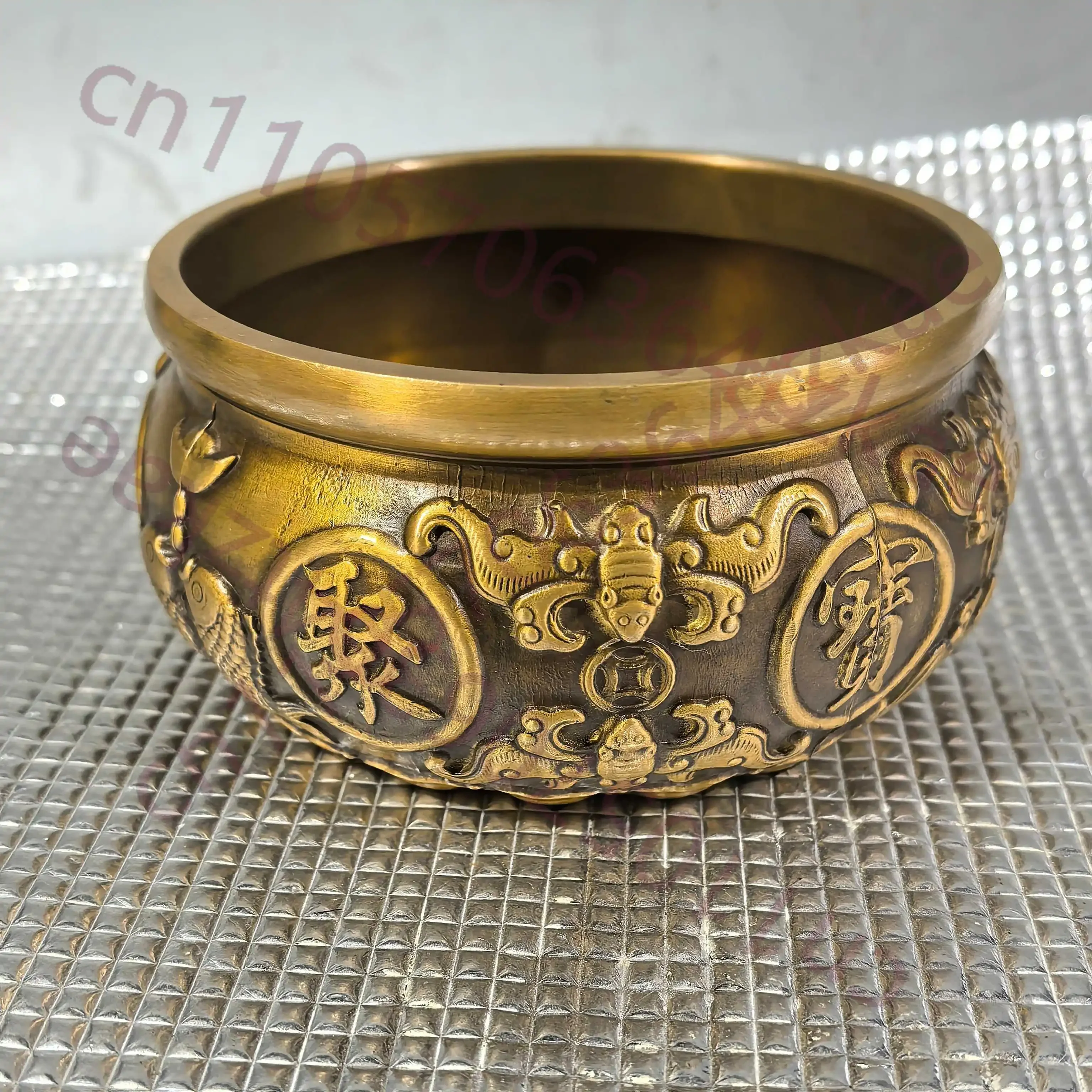 Chinese Folk  Collection of  Eight Blessings Brass Ornaments for Collecting  Handcrafted Artifacts for Home Decor