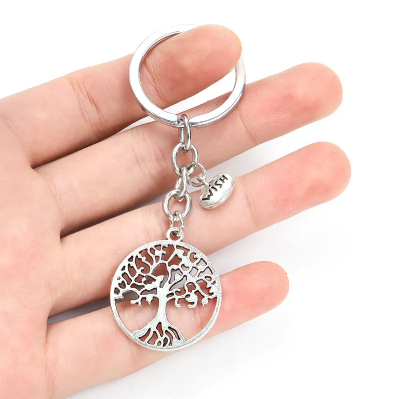 Tree of Life Trendy Keychain Skeleton Alloy Pendants Metal Wish Charm Keyring For Bag Men Woman Souvenirs Jewelry Gifts 2023 New