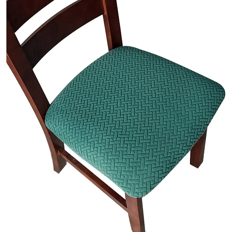 Elastic Chair Seat Covers Washable Anti Dust Short Back Cushion For Dining Room Solid Colors