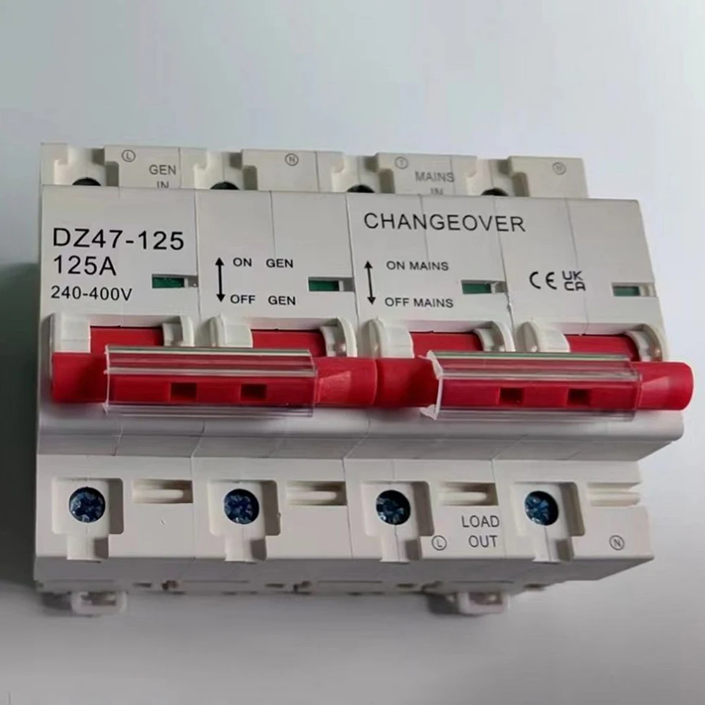 Changeover Switch Change over with 125 Amp Power to Generator Transfer Switch Single Phase + High Quality Fuse Block