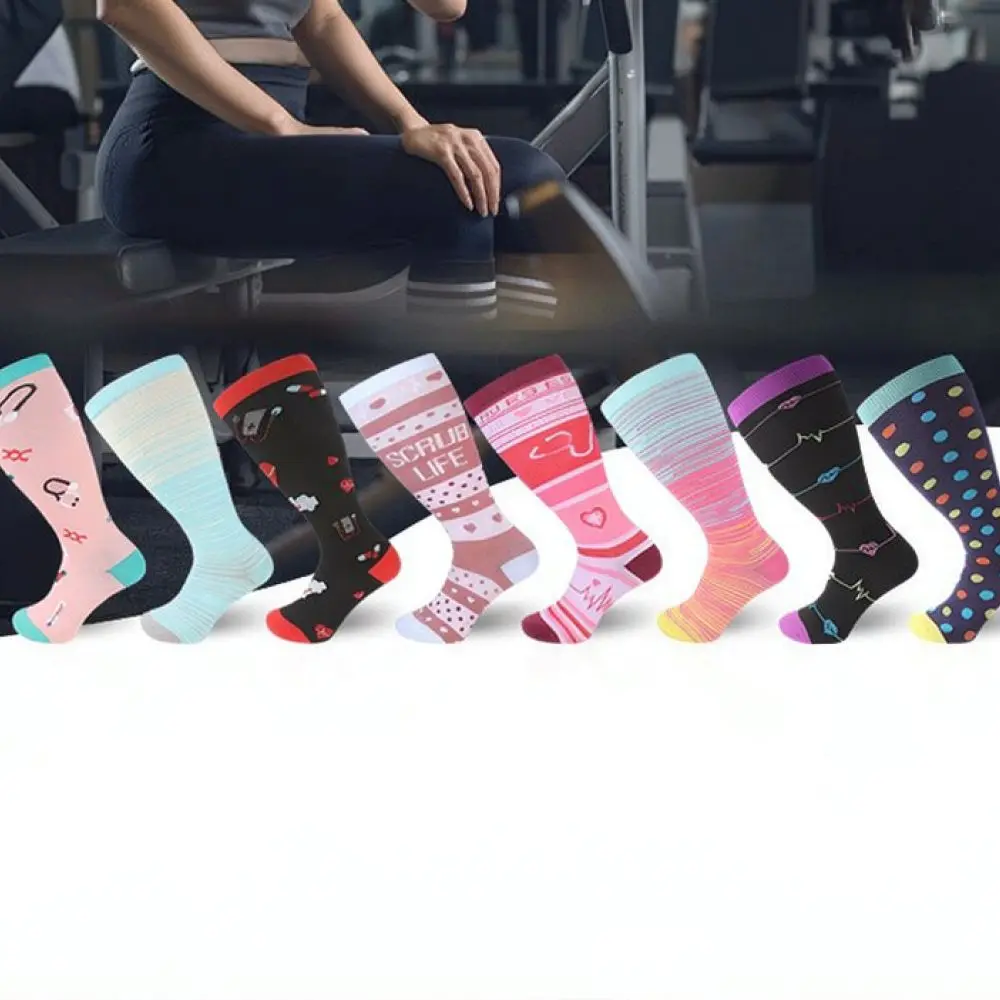 Extra Large Compression Sport Socks For Men Women Running Fitness Hiking Athletic Calf Sleeves Durable Breathable Nylon