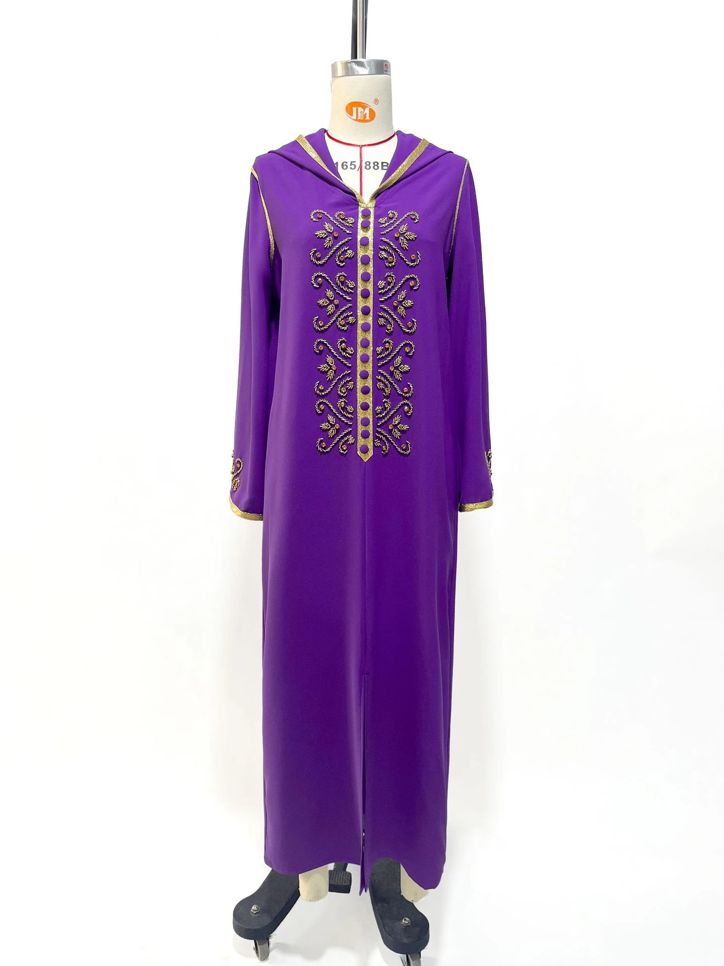 Imagem -06 - Vestido Longo com Capuz Beading Jalabiya para Mulheres Eid Ramadan Abaya Muçulmana Maxi Robe Caftan Marroquino Vestido de Festa 2023