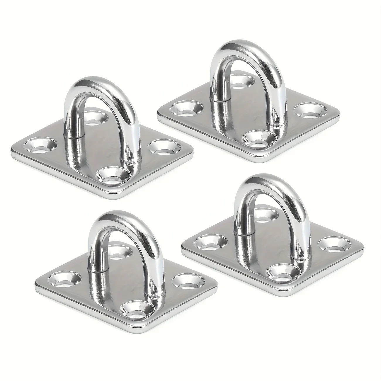 4-Pack Heavy-Duty Eye Plate 304 Stainless Steel Ceiling Hooks for Swing Bed Fitness Equipment And Boat Deck Home Use Hooks