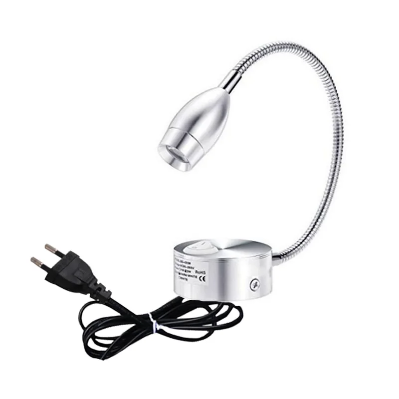 

LED Book Lamp wall Night light LED EU Plug Cord AC85-265V 1W 3W Bedside Working Study Reading Lamp Wall lamp sconces