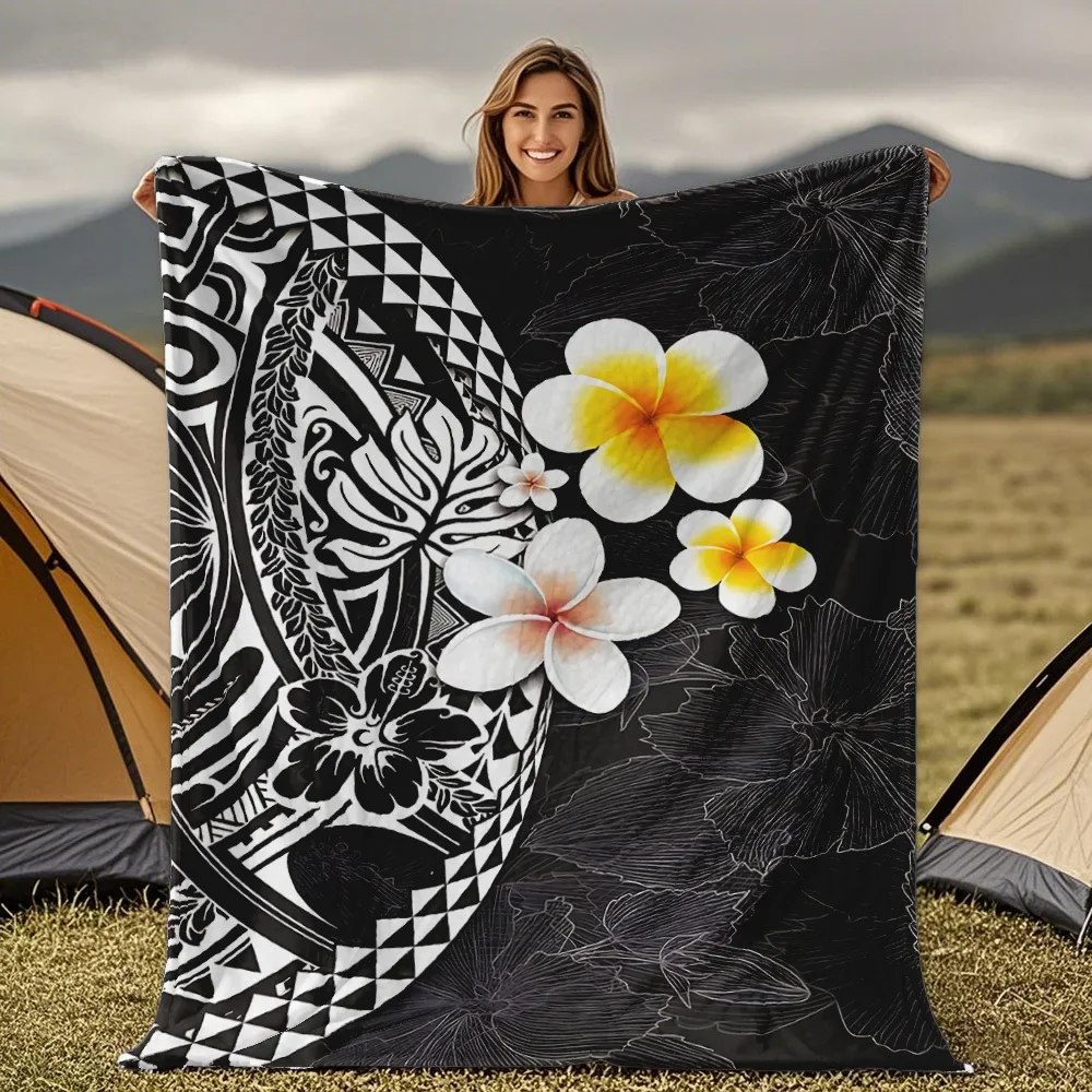 Hawaii orchid flower patterns Blanket for Sofa Bed Travel Camping Living Room Office Conditioning Blanket for All Seasons Gifts