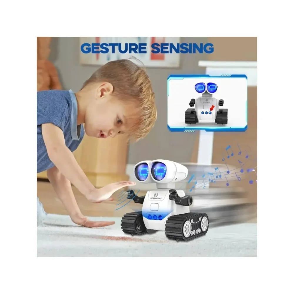 Remote Control Robot for Kids - Rechargeable Talking Robot with Music, LED Eyes & Walk Functions