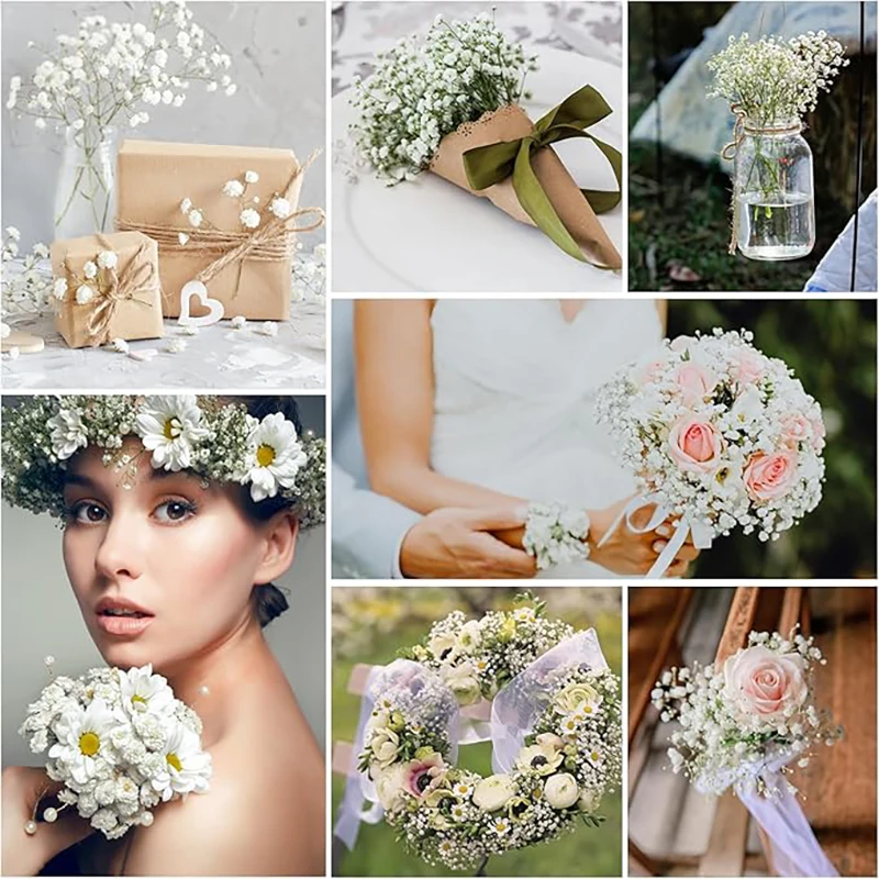 52 cm weißer künstlicher Gypsophila-Blumenstrauß, gefälschte Blumenköpfe, Party, Heimdekoration, Fotografie-Requisiten, Pflanzen- und Hochzeitsdekoration – Detail 8