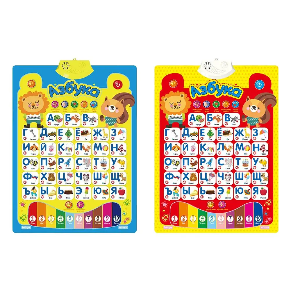 English Talking Poster Alphabet Numbers Fruits Animals Electronic Interactive Wall Chart for Toddlers Kids Early Educational Toy