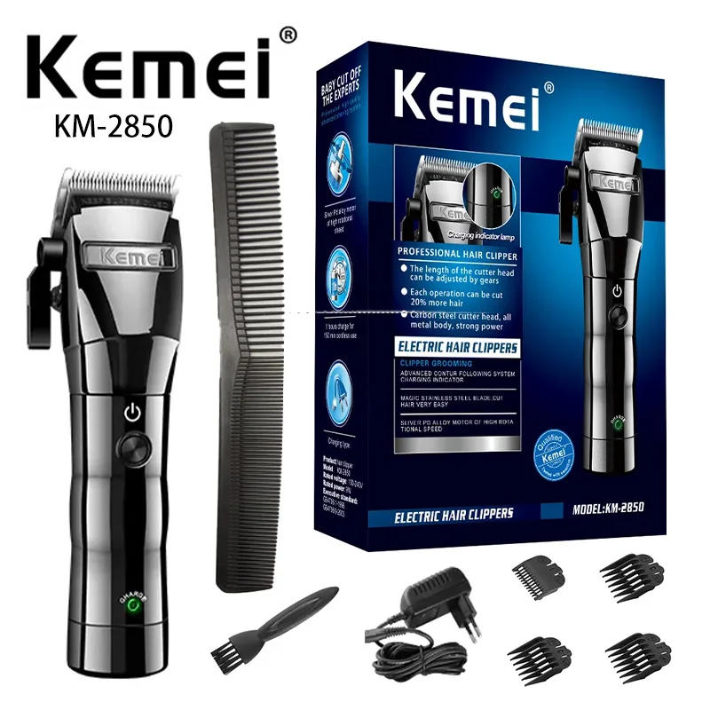 Kemei tondeuse à cheveux KM-2850 barbier utiliser professionnel électrique tondeuse à cheveux à faible bruit de haute qualité outils de coiffure