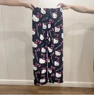 Bandai Anime Sanrio Y2k Herbst und Winter Hallo Kitty Batman Pyjama Hosen Cartoon Hip Hop Damen Warme Casual Flanell Hosen Frauen Geschenke 6