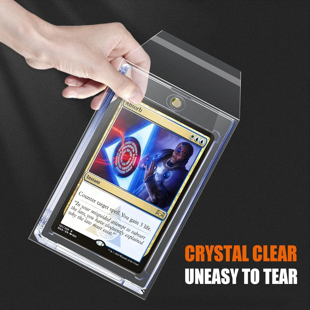 100PCS Clear Magnetic Card Holder Sleeves For 35PT Protective Film Hard Plastic Waterproof Protector Game Card Sleeve 82mm*116mm view 3