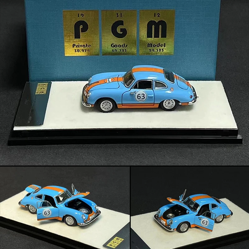 

PGM 1:64 Model Car Pors356 Alloy Open Doors Classical Vehicle Collection- Gulf Coating