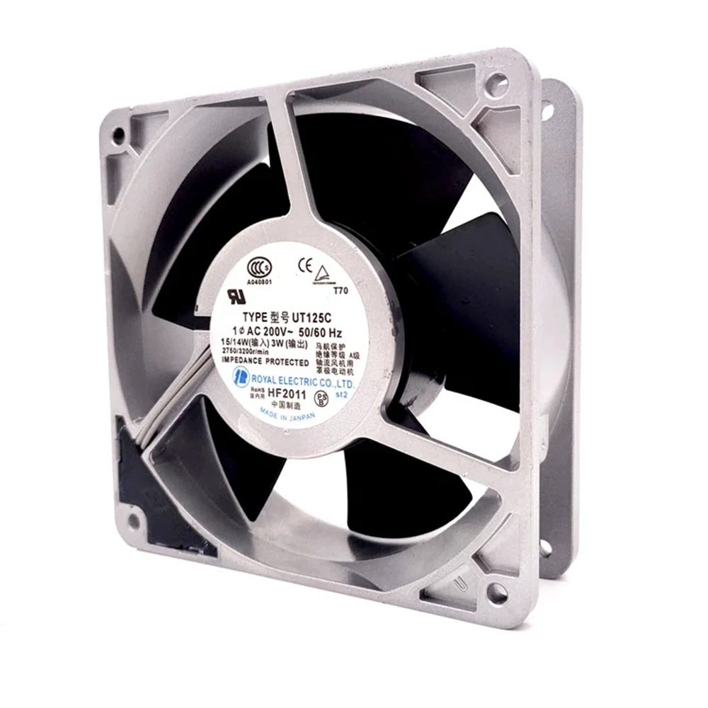 مروحة تبريد UT125C AC 200V 0.07A 15/14W 3000RPM 12CM 12038 120x120x38MM