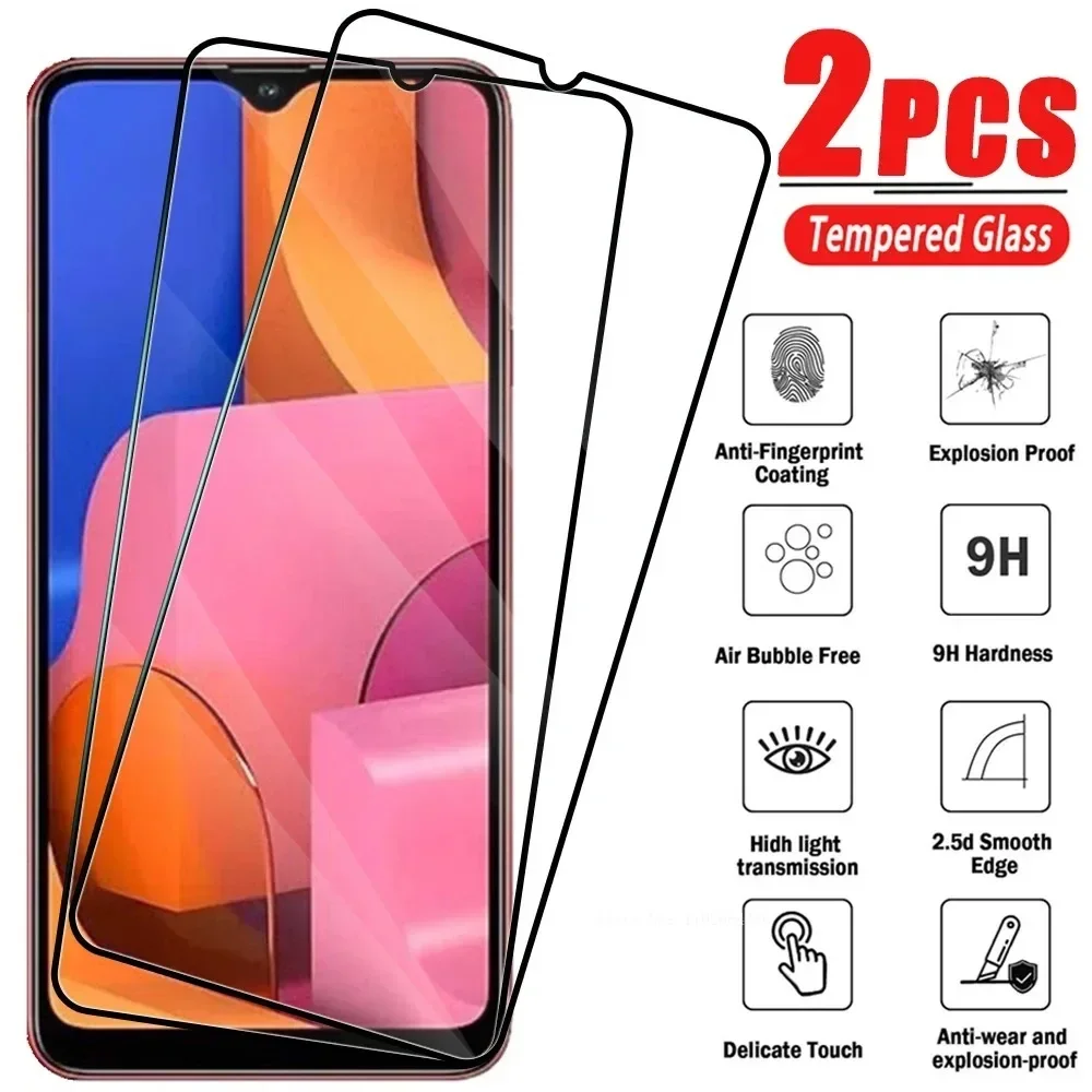 2Pcs Tempered Glass For Samsung Galaxy A90 A80 A70 A60 A50 A40 A30 A20 A10 Screen Protector on Samsung A10S A20S A50S 4G