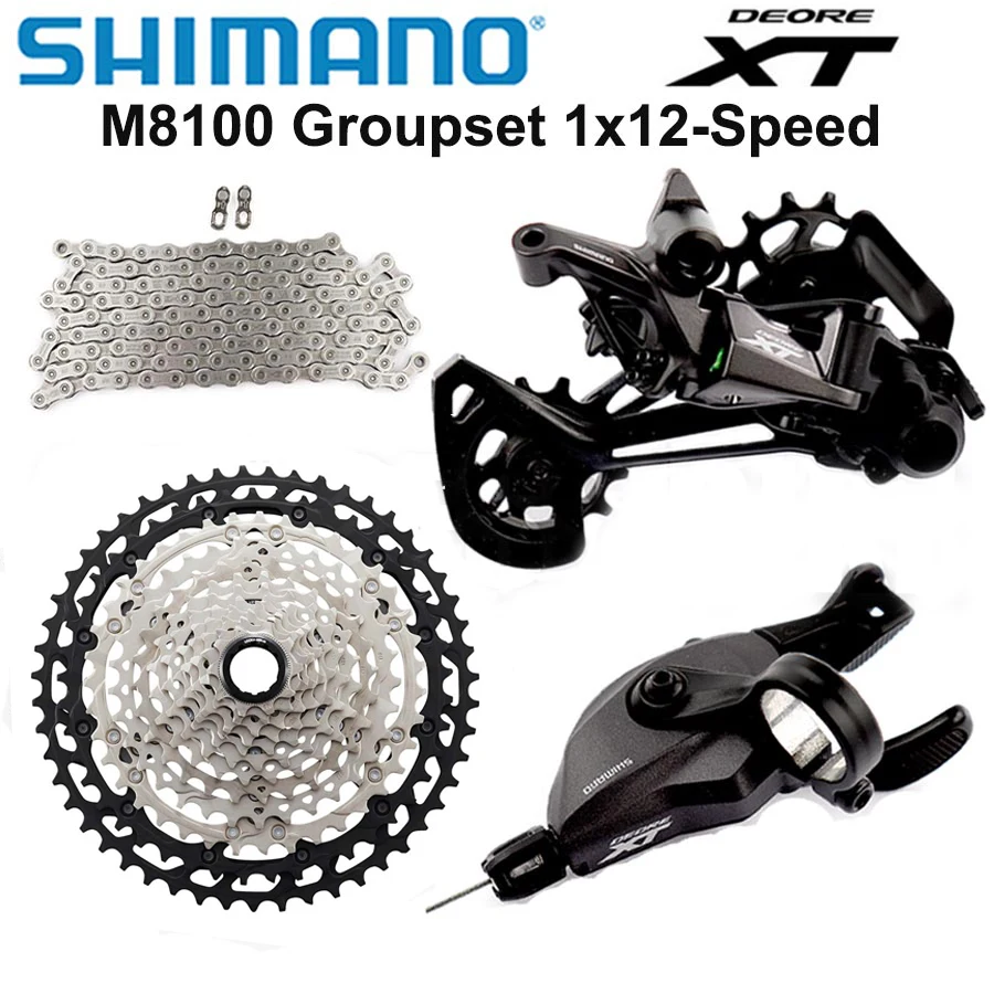 AliExpress Shimano DEORE XT M8100 12 Speed Groupset 12s MTB Bike Groupset m8100 Shifter Rear Derailleur Chain 10-51T Cassette Original part