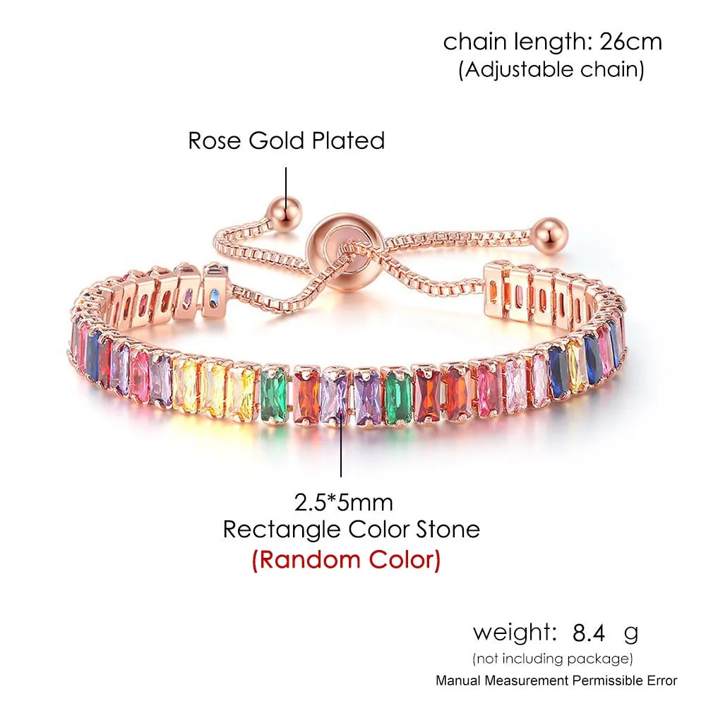 Iced Out Crystal Tennis Armbanden Voor Vrouwen Mannen Zwarte Rechthoek Zirconia Verstelbare Ketting Hiphop Sieraden Groothandel DZH051