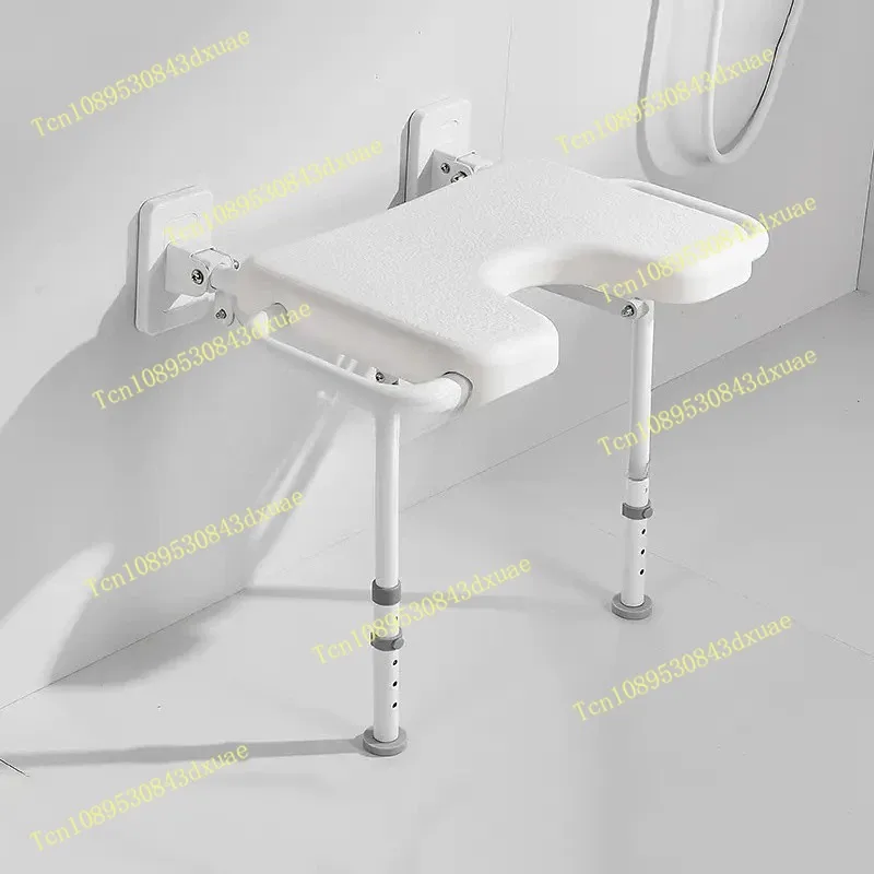 Applicable to Elderly, pregnant women bathroom bath stool folding double armrest toilet seat bath stool non-slip