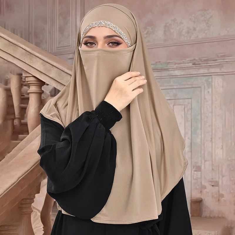 Gorro con correa de diamante para mujer, pañuelo étnico para la cabeza, Color sólido, a la moda, con temperamento, novedad, superventas