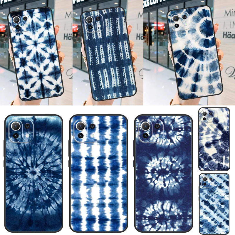 Shibori indigo Tie Dye Cover For Xiaomi 12 13 Lite 11T 12T Pro 12X Case For POCO X5 X3 F5 Pro M4 F4 X4 GT F3 M5s