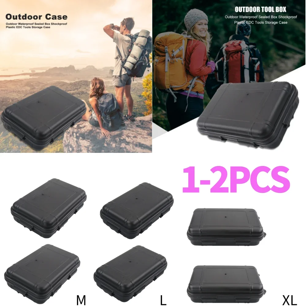 1-2PCS  Storage Container Outdoor Travel Storage Box Shockproof Airtight Case Holder Dustproof Survival Organizer