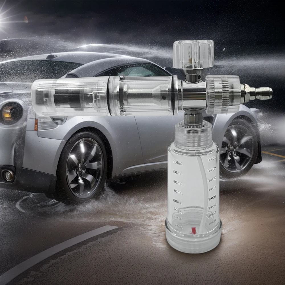 100ml Soap Foam Spray Bottle Adjustable 4500PSI Water Foam Pot with 1/4 Inch Quick Connector Foam Spray Pot for Car Wash