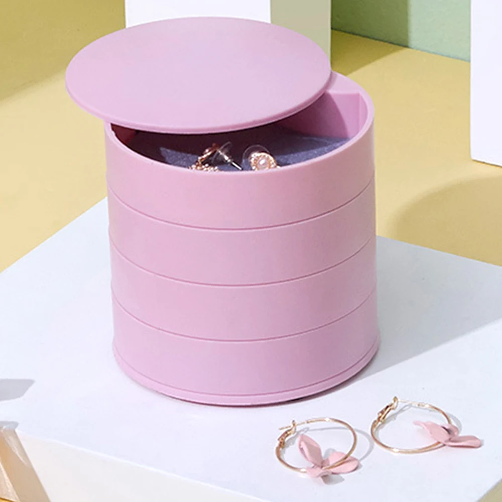 Multi-layer Rotating Jewelry Box with Lid Dustproof Necklace Storage Box for Home Bedroom Earrings Storage Case Great Gift LL@17