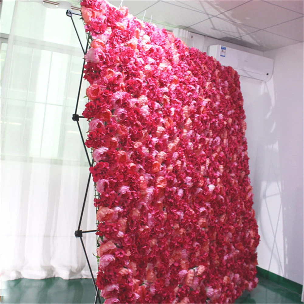 

Flowers Wall 10pcs 60X40CM Wedding Flower Backdrop Artificial Silk Rose Peony Hydrangea Flowers Wall Road Party Supply