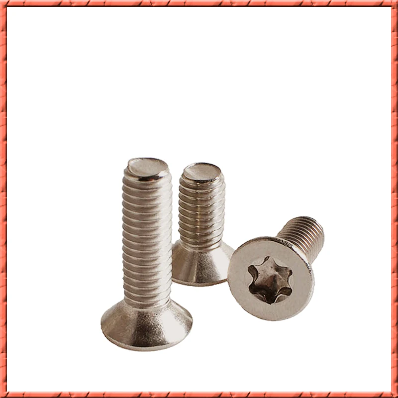50pcs ISO14581 Pure Titanium M1.6-M5 GR2 Countersunk Head Torx Screw Titanium Alloy Oval Blossom Six Lobe Screws for Durable