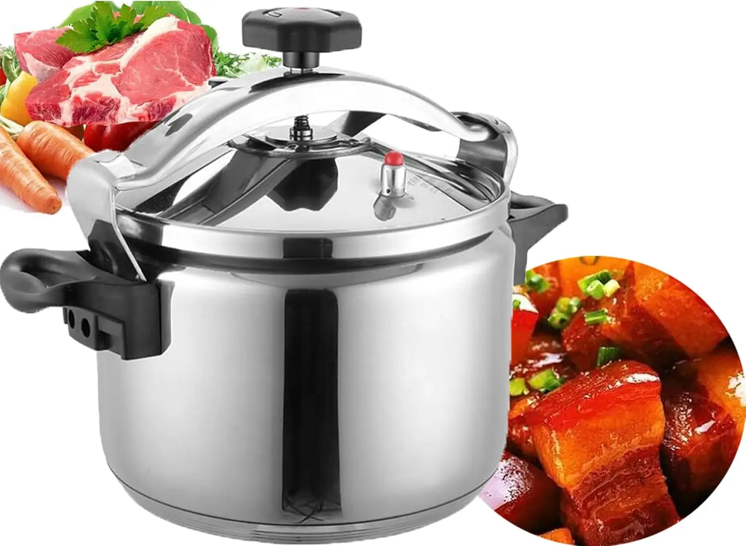 25 Quart Olla De Presion Grande & Stainless Steel Pressure Cooker & Steamer Cooking Pressure Canners,safety Lock Explosion-proof