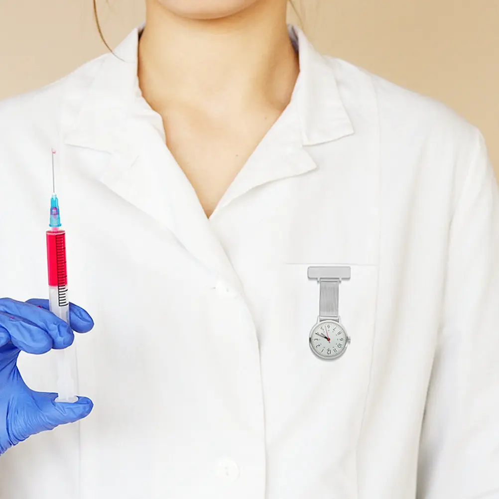 

Набор из 2 часов для медсестер: наручные часы-брошь с клипсой для крепления на лацкан, женские часы-кулон для медсестер