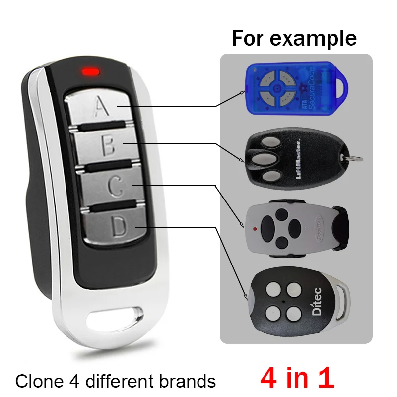 For JCM GO 4 2 EVO2 EVO4 PRO2 PRO4 MUVPRO2 MUVPRO4 Garage Door / Gate Remote Control 4 in 1 868.35MHz JCM Remote Control