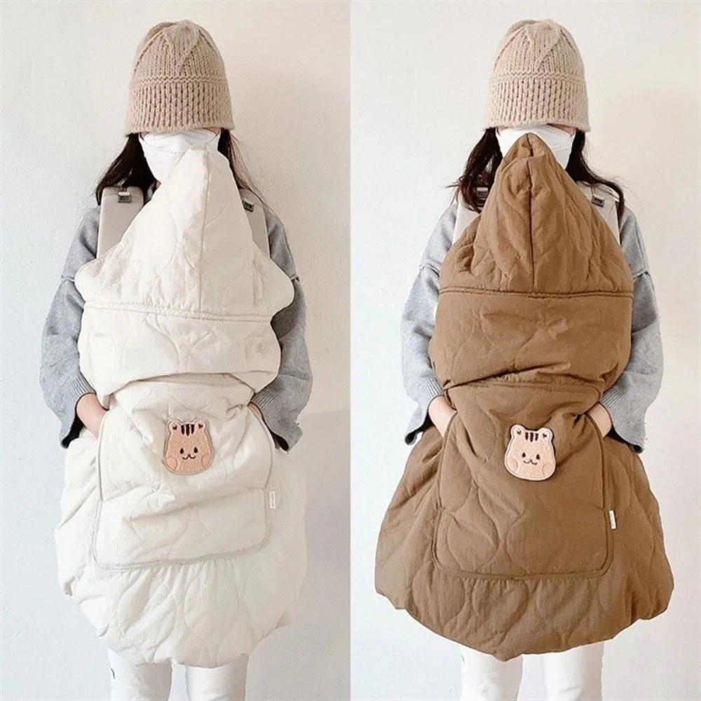 Cartoon Baby Stroller Blanket Cover Bear Rabbit Squirrel Pattern Wrap Hooded Cloak Unisex Thicken Newborn Swaddle Sleeping Quilt