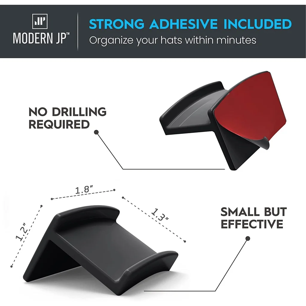 

5pcs Adhesive Cap Hook Modern Minimalist Sturdy Adhesive Cap Rack Hook Concealed Adhesive Hook For Headphone Headband Storage