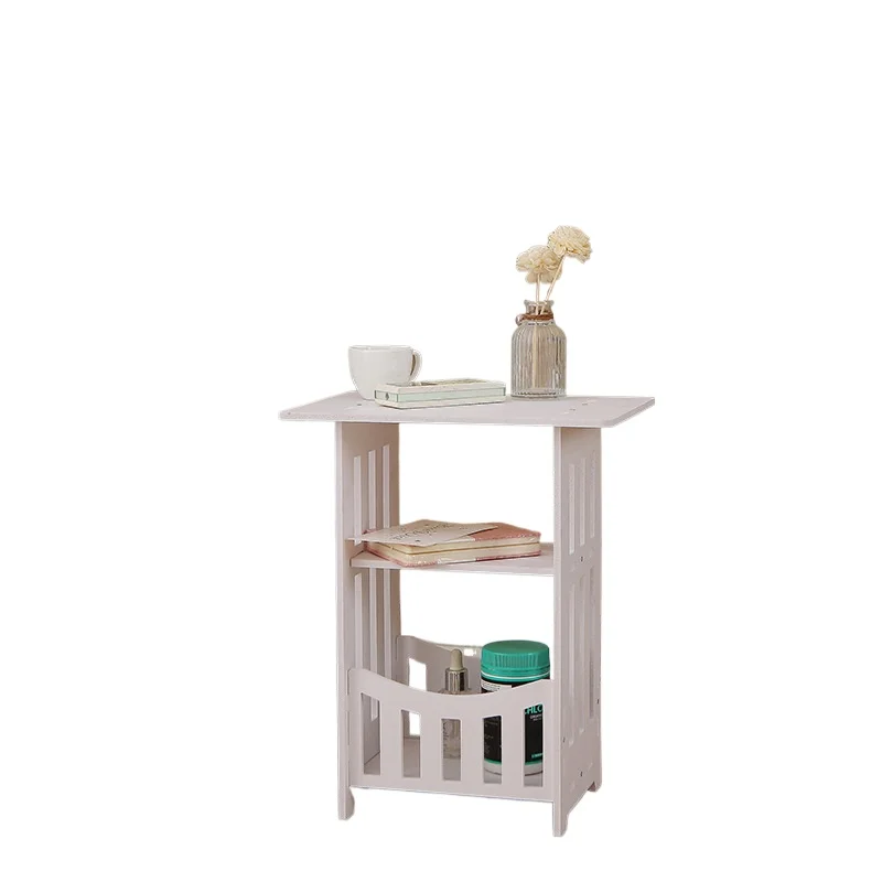 Minimalist Modern Bedside Corner Cabinet for Small Space Storage Multi Functional Bedroom Nightstand White Mini Storage