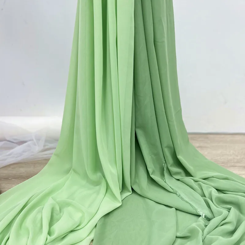 Avocado Grass Green Yellow Beige Voile Fabric Chiffon Draping for Wedding Ceiling Cloth Hanfu Skirt Fabric
