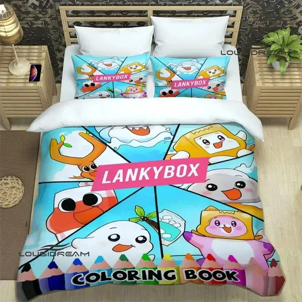 Lankybox Foxy Boxy Cute Printed Bedding Sets Exquisite Bed Supplies Set Duvet Cover Bed Comforter Set Bedding Set Luxury