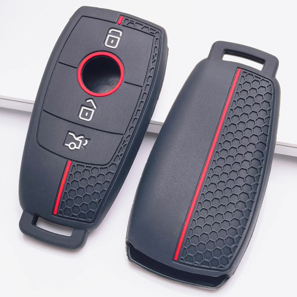 Key Fob Cover for For Mercedes Benz A W177 B W247 C W206 E W213 S W222 GLC GLE GLS CLA GLB GLA Anti-Scratch Shockproof Soft Grip