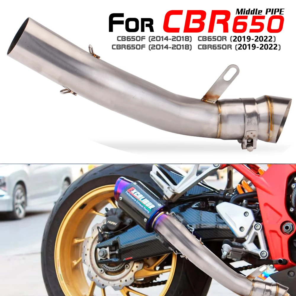 

Slip On CBR650F 2014-2018 CB650R CBR650 2019-2022 Motorcycle Exhaust Escape Systems Connect For Honda CB650F 60mm Mid Link Pipe