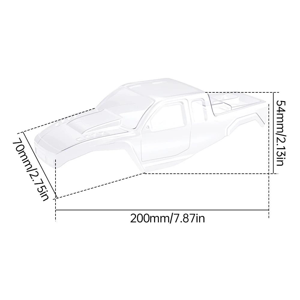 ModRax High-Performance LCG Clear RC Body Shell for 1/24 SCX24 Gladiator