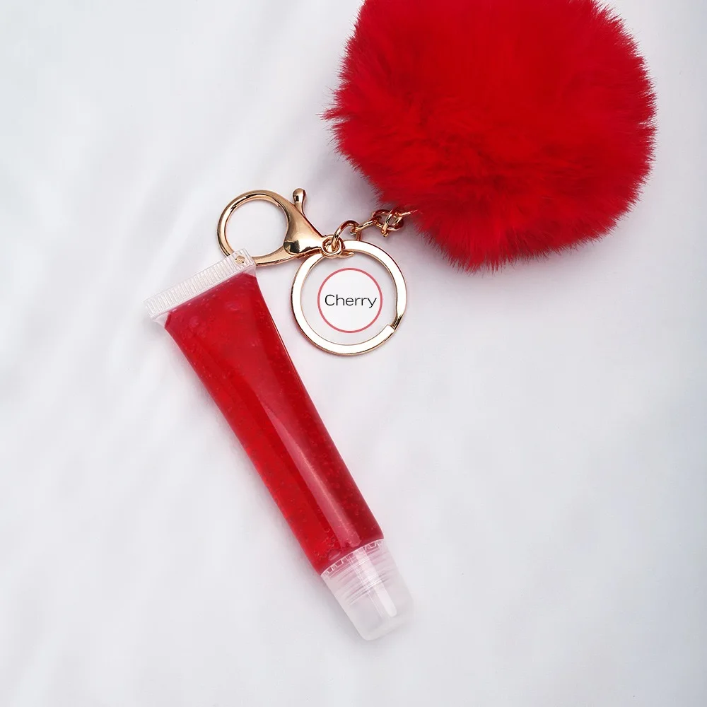 1 unidad de llavero de brillo de labios de 15ml, lápiz labial resistente al agua, taza antiadherente de larga duración, brillo de labios, cosmético coreano con llavero