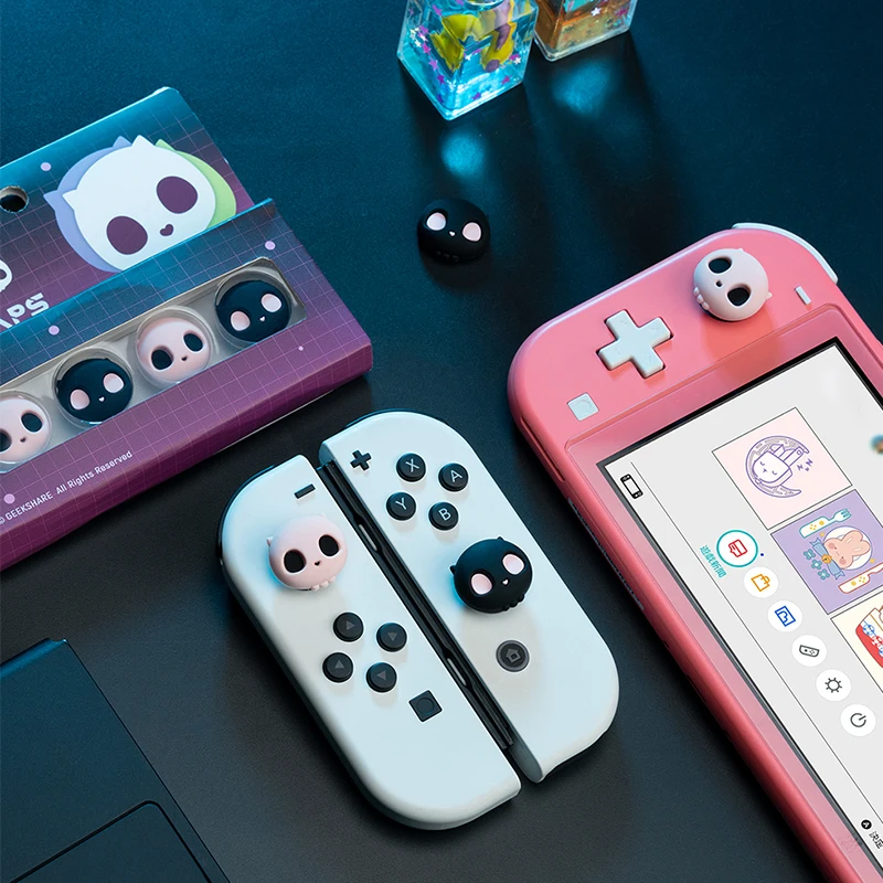 Cute Cartoon Silicone Thumb Stick Grip Cap Joystick Cover For Switch NS Oled/Lite Joy-con Controller Soft Protector Case