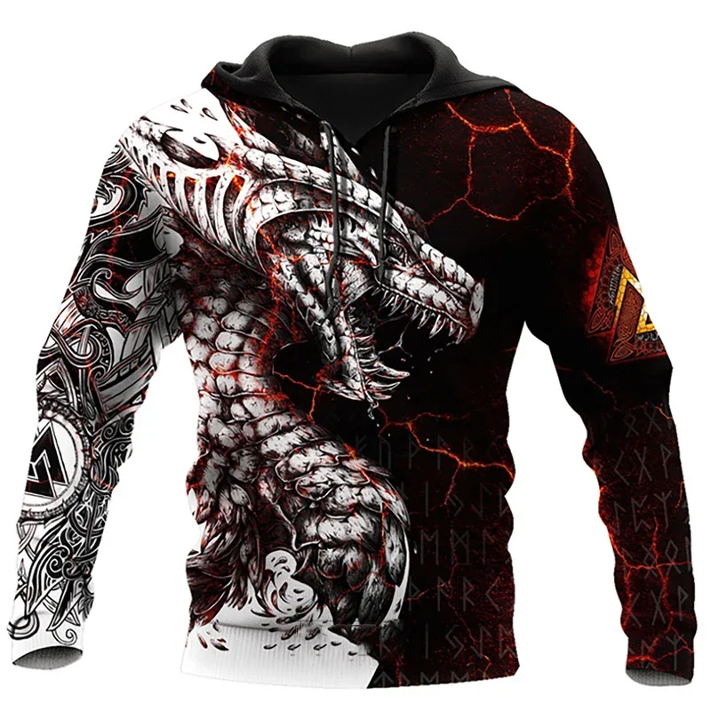 Lion Graphic Dragon Men's Hoodies 3D Printing Fashion Spring and Autumn Sweatshirt Harajuku Loose Street Fit Super Top Hoodie