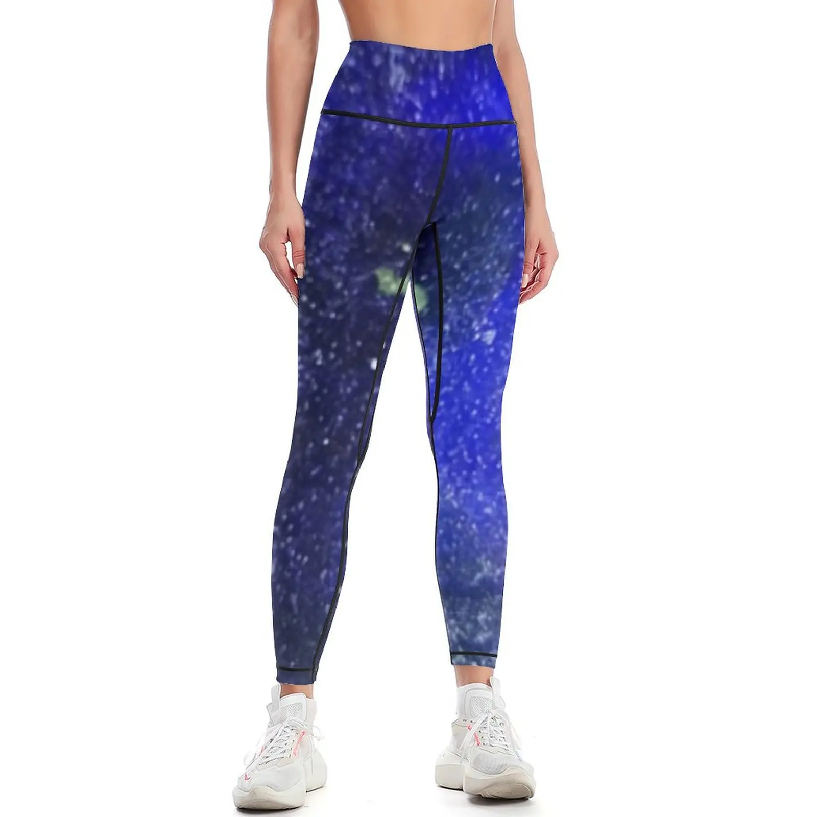 Blue Bush Abstract Resin Design Leggings gym pants sport set Leginsy push up Womens Leggings