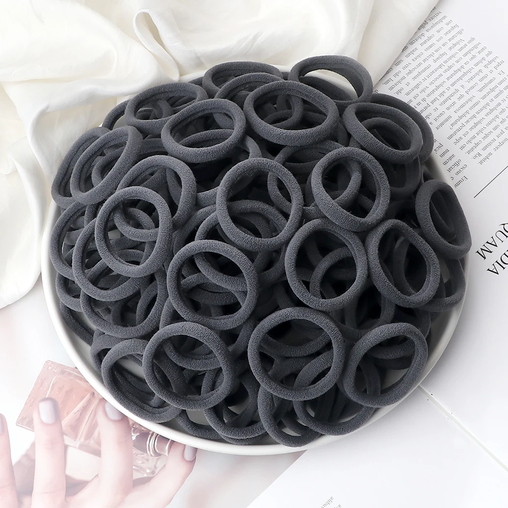 50 Teil/los Mädchen Bunte Nylon Elastische Haarbänder Frauen Grundlegende Gummiband Stirnband Scrunchie Kinder Pferdeschwanz Halter Haar Zubehör – Detail 19