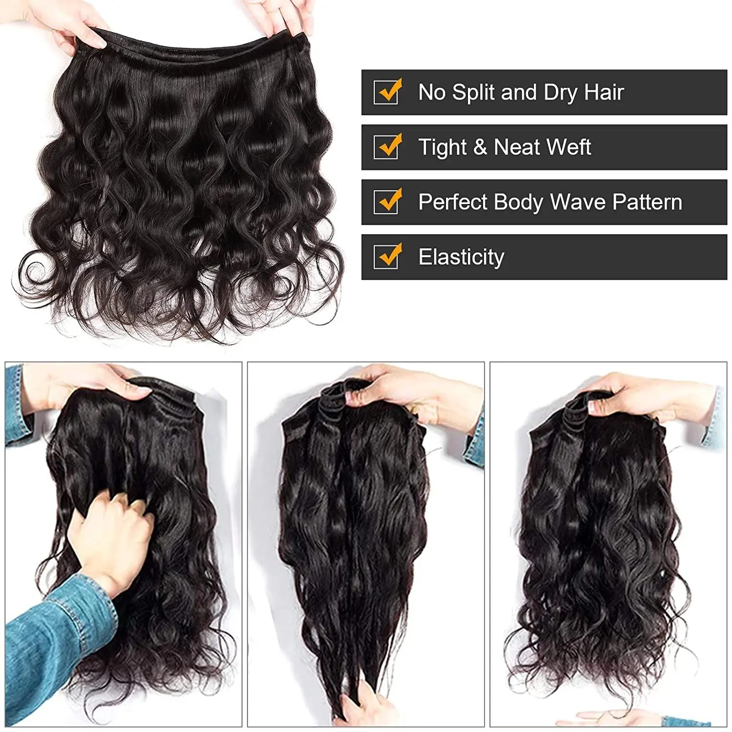 30 بوصة الجسم موجة حزم الشعر البشري 16A غير المجهزة عذراء الشعر البشري الخام حزم تمديد 4/5 قطعة نسج لحمة مزدوجة للنساء