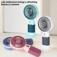 Ventilateur électrique portable 2-en-1 mini, rechargeable par USB, pour extérieur, avec fonction support de téléphone portable, idéal pour l'été 1