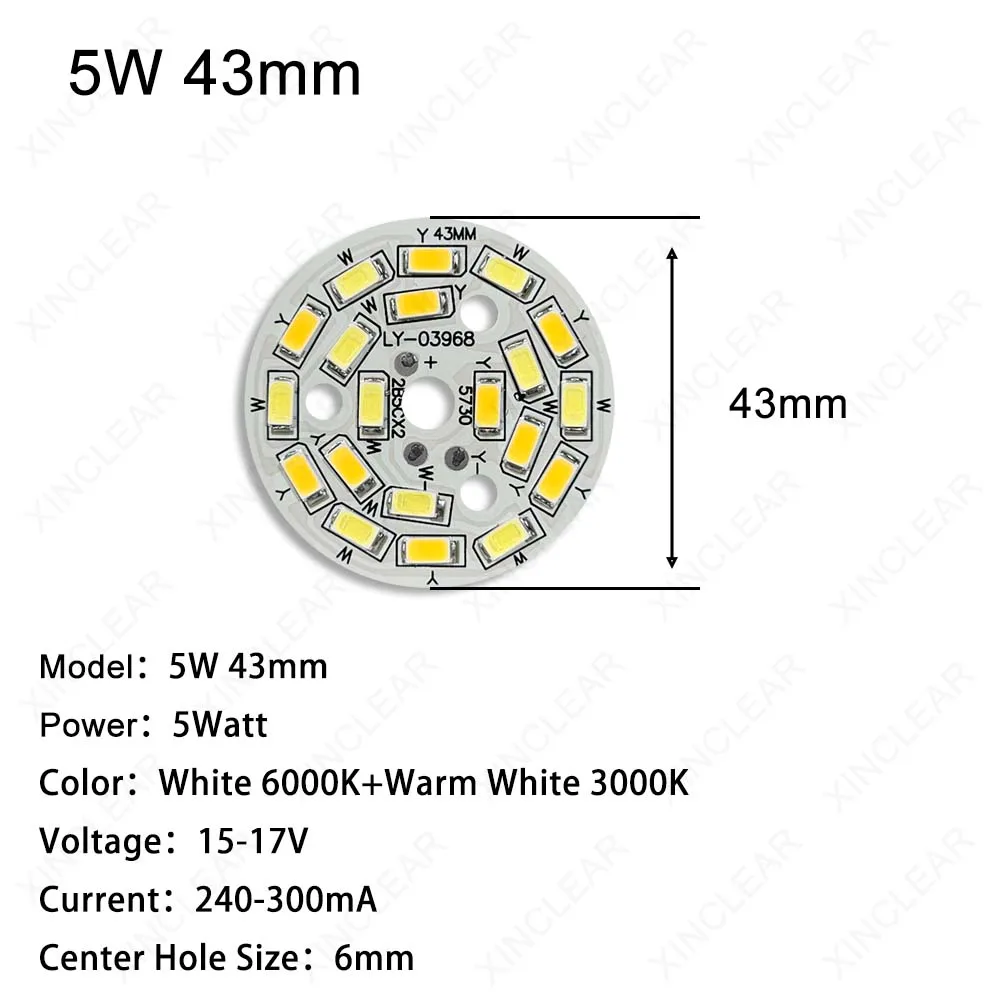 10pcs LED Warm White Two Color Light Board 5W 7W 9W 12W 18W SMD 2835 5730 Chips PCB With LED For DIY LED Bulb Light Ceiling Lamp